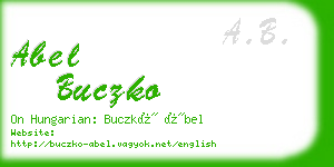 abel buczko business card